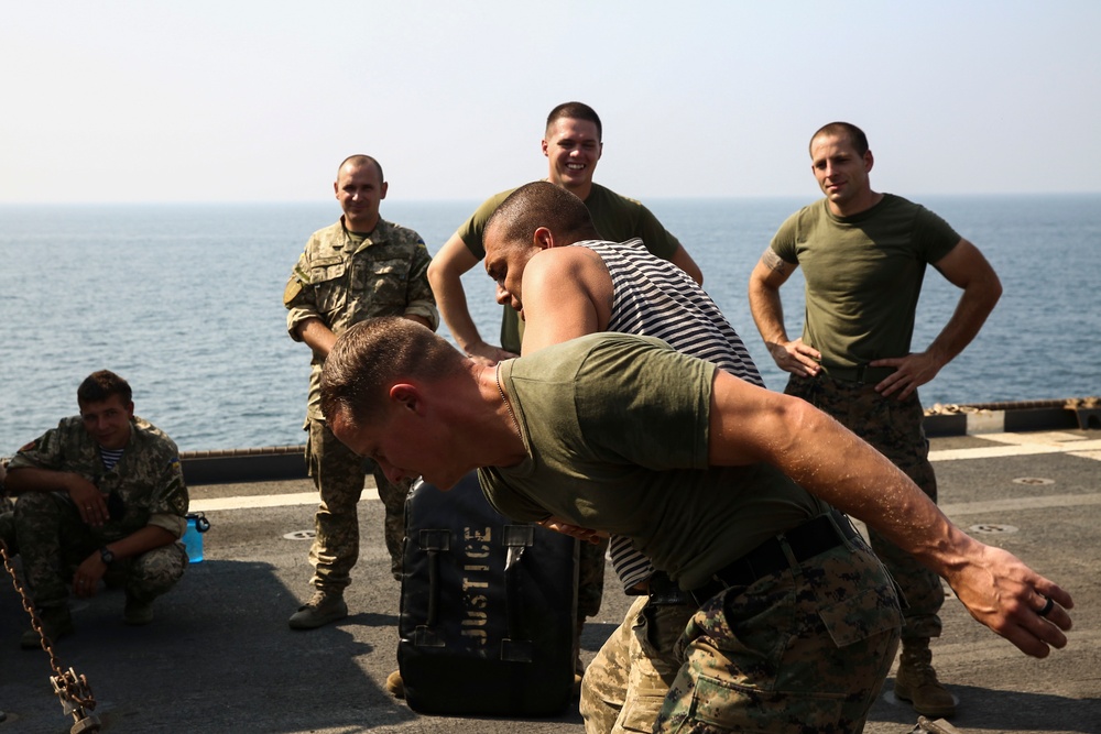 22nd MEU Marines and Ukranian Marines Demonstrate Martial Arts