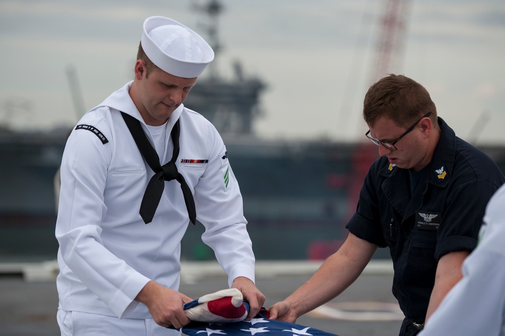 aboard the aircraft carrier USS George H.W. Bush (CVN 77). GHWB recently started a training and qualification cycle in preparation for a 2017 deployment.