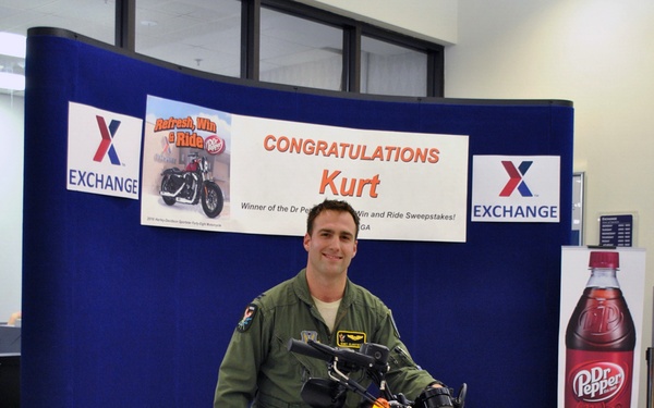 Fighter Pilot Wins Harley-Davidson Motorcycle at Moody Exchange