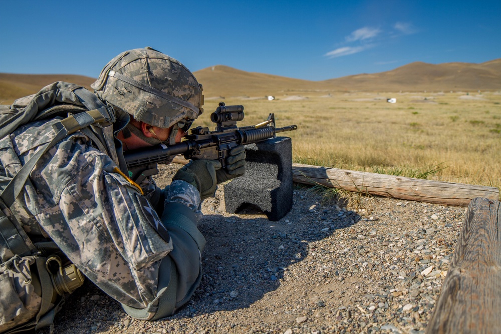 Sgt. 1st Class Joshua Moeller Fires M-4