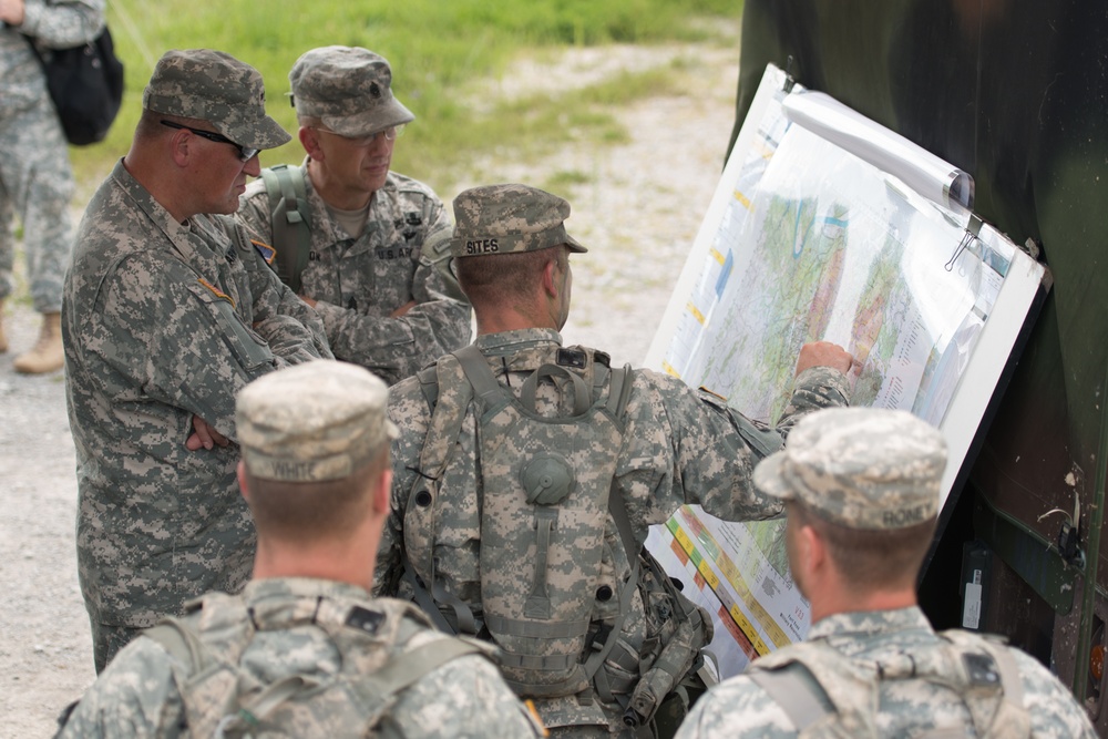 Indiana Adjutant General Visits Troops at Ft. Knox