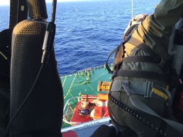 MH-65 Dolphin helicopter crew conducts medevac 14 miles south of Oahu