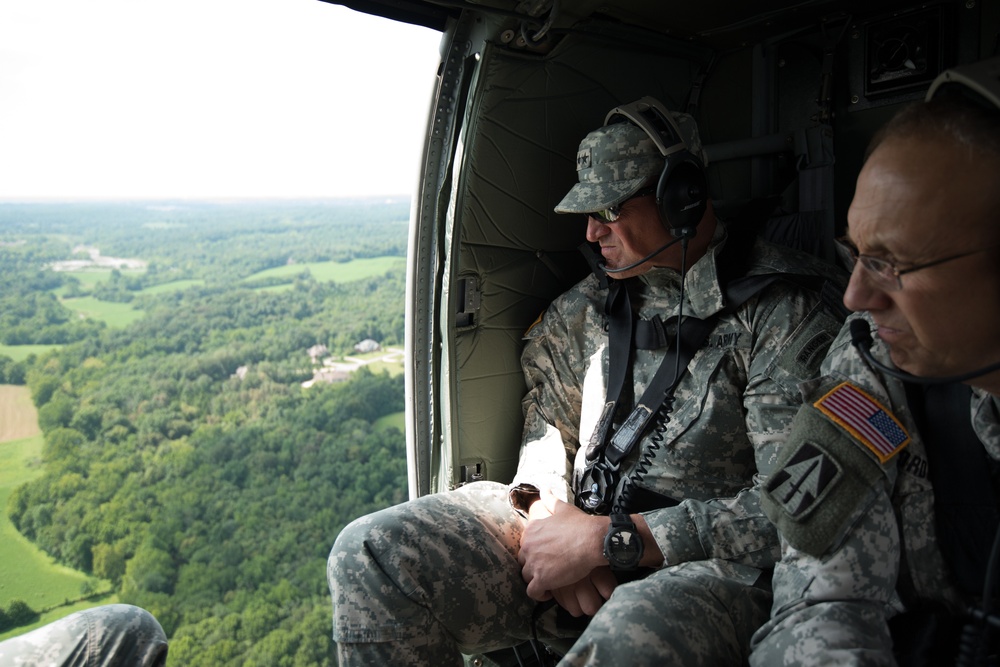 Indiana Adjutant General Visits Troops at Ft. Knox