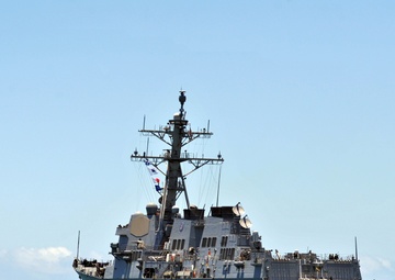 Arleigh Burke-class guided-missile destroyer USS Shoup (DDG 86) Departs Joint Base Pearl Harbor-Hickam Following the Conclusion of RIMPAC 2016