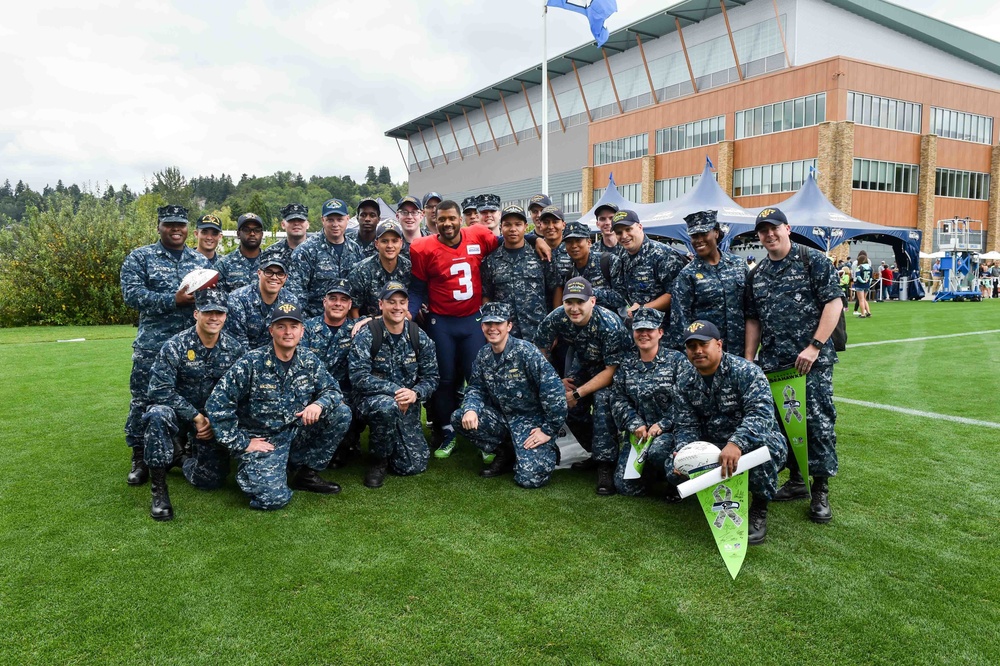Naval Base Kitsap Sailors Attend Seahawk’s Training Camp