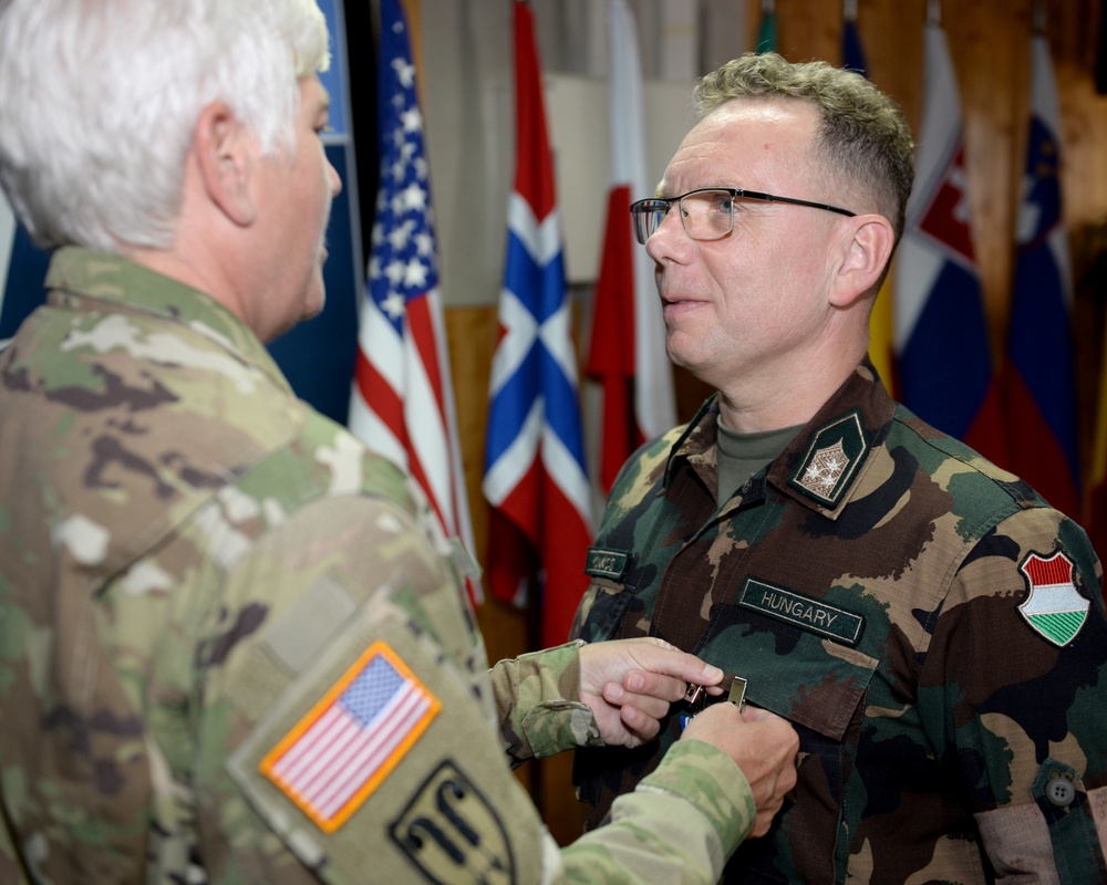 Outgoing chief of staff, chief support presented Army Commendation Medal