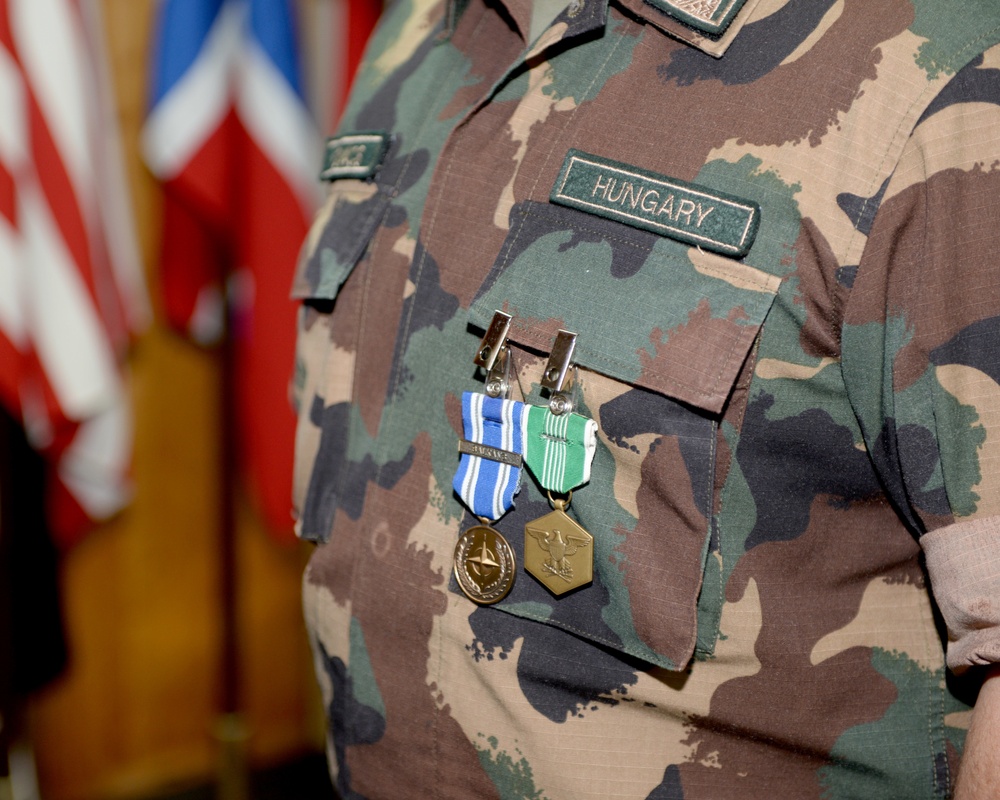 Outgoing chief of staff, chief support presented Army Commendation Medal