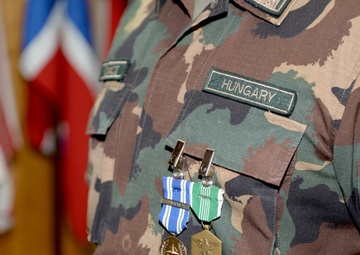 Outgoing chief of staff, chief support presented Army Commendation Medal