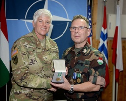 Outgoing chief of staff, chief support presented Army Commendation Medal