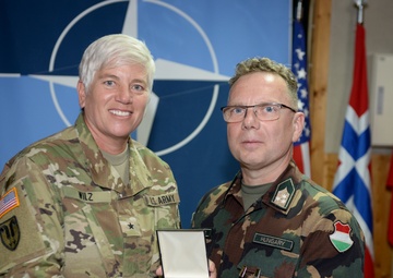 Outgoing chief of staff, chief support presented Army Commendation Medal