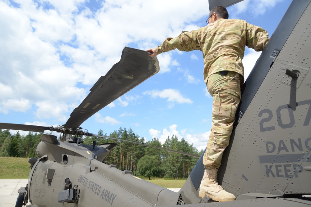 3rd Battalion, 501st Aviation Regiment, 1st Armored Division Combat Aviation Brigade conducts an aerial gunnery at the 7th Army Training Command's Grafenwoehr Training Area