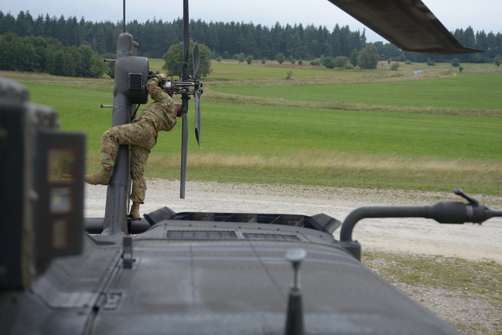 1st Battalion (Attack), 3rd Aviation Regiment, 12th Combat Aviation Brigade conducts an aerial gunnery at the 7th Army Training Command's Grafenwoehr Training Area