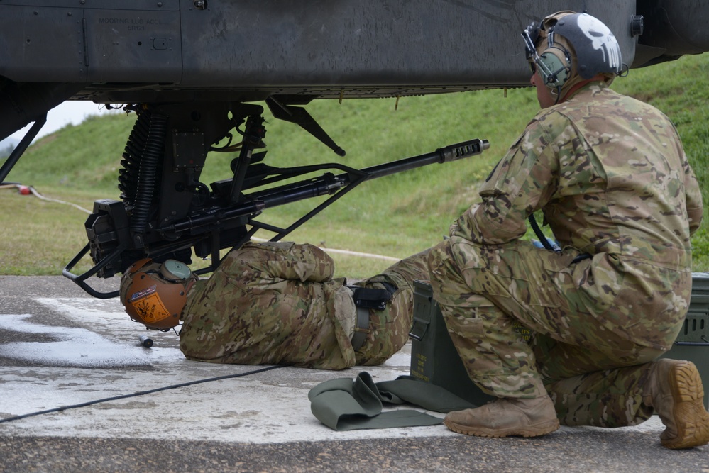 1st Battalion (Attack), 3rd Aviation Regiment, 12th Combat Aviation Brigade conducts an aerial gunnery at the 7th Army Training Command's Grafenwoehr Training Area