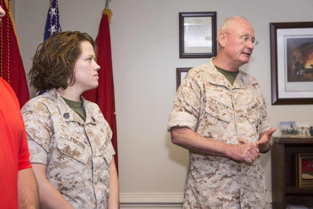 Award Ceremony for SSgt Brittany M. Clayborne, August 4, 2016