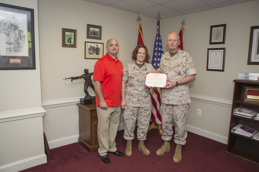 Award Ceremony for SSgt Brittany M. Clayborne, August 4, 2016