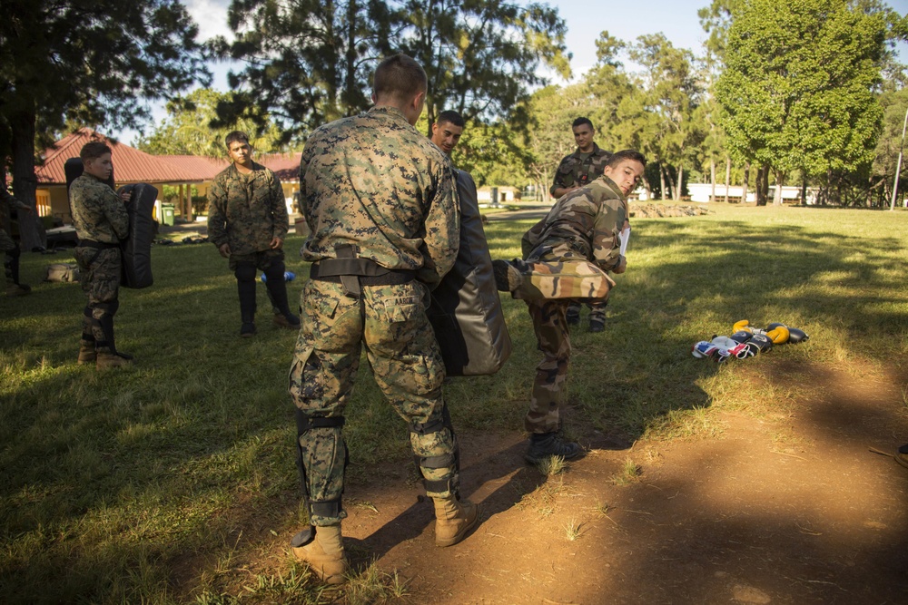 French Marines teach self-defense, tactical knife techniques