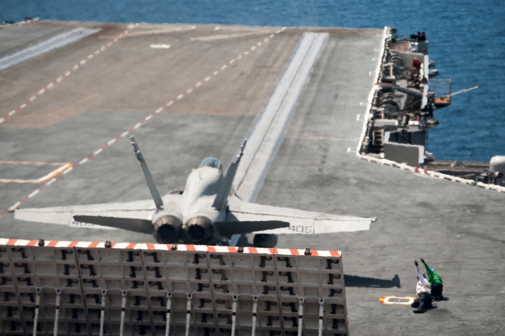 the aircraft carrier USS George H.W. Bush (CVN 77). GHWB recently started a training and qualification cycle in preparation for a 2017 deployment.