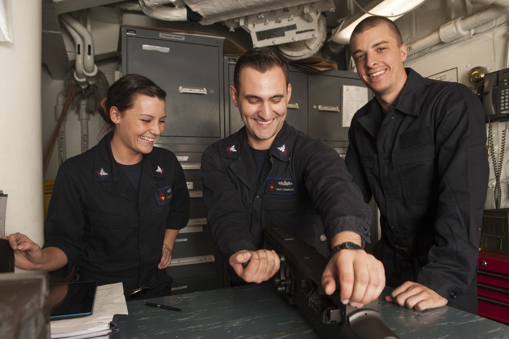 aboard the aircraft carrier USS George H.W. Bush (CVN 77). GHWB recently started a training and qualification cycle in preparation for a 2017 deployment.