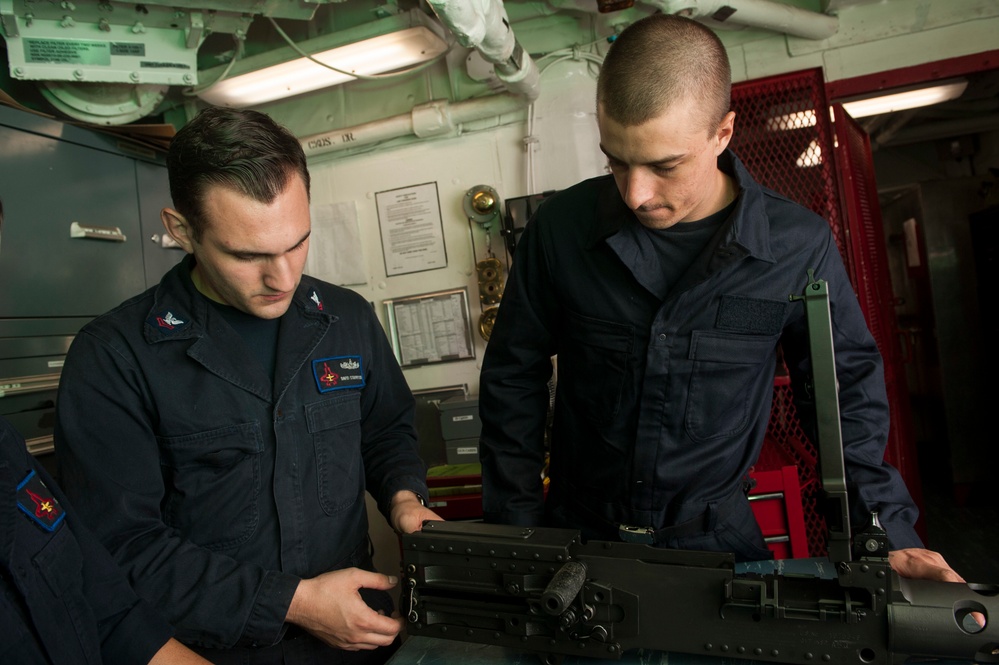 aboard the aircraft carrier USS George H.W. Bush (CVN 77). GHWB recently started a training and qualification cycle in preparation for a 2017 deployment.