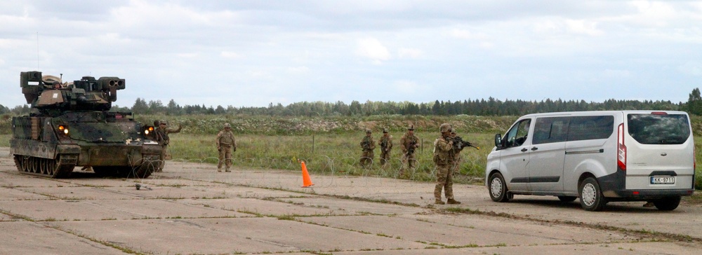 Soldiers conduct area security training in Estonia