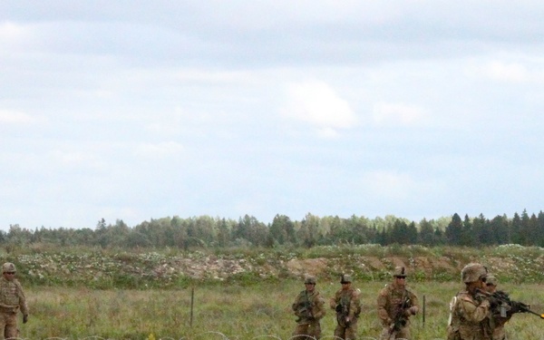 Soldiers conduct area security training in Estonia