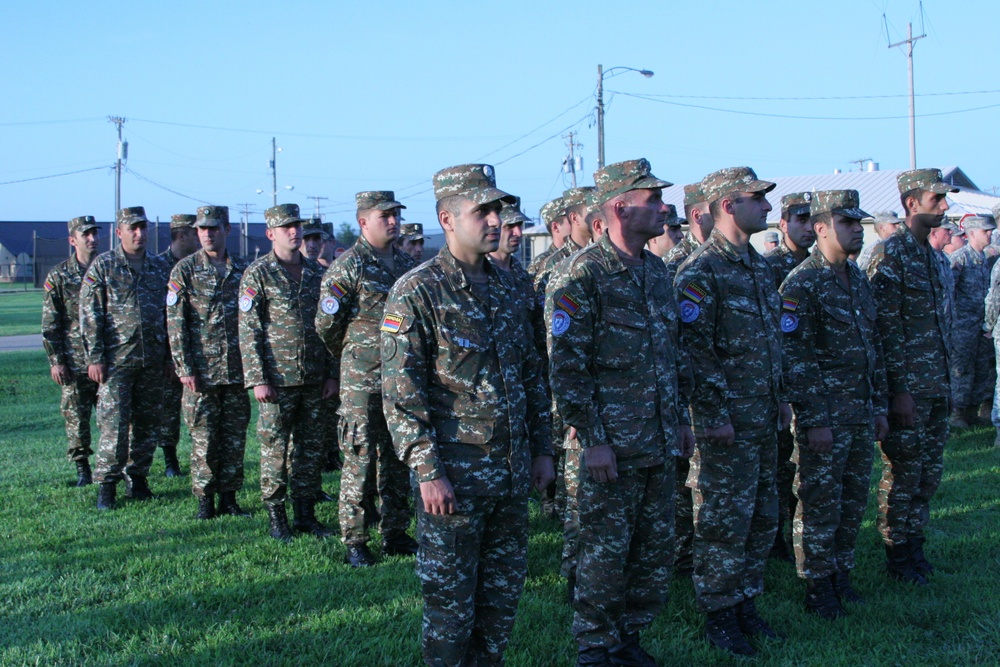 Armenian Soldiers visit the 891st Engineer Battalion, Kansas Army National Guard