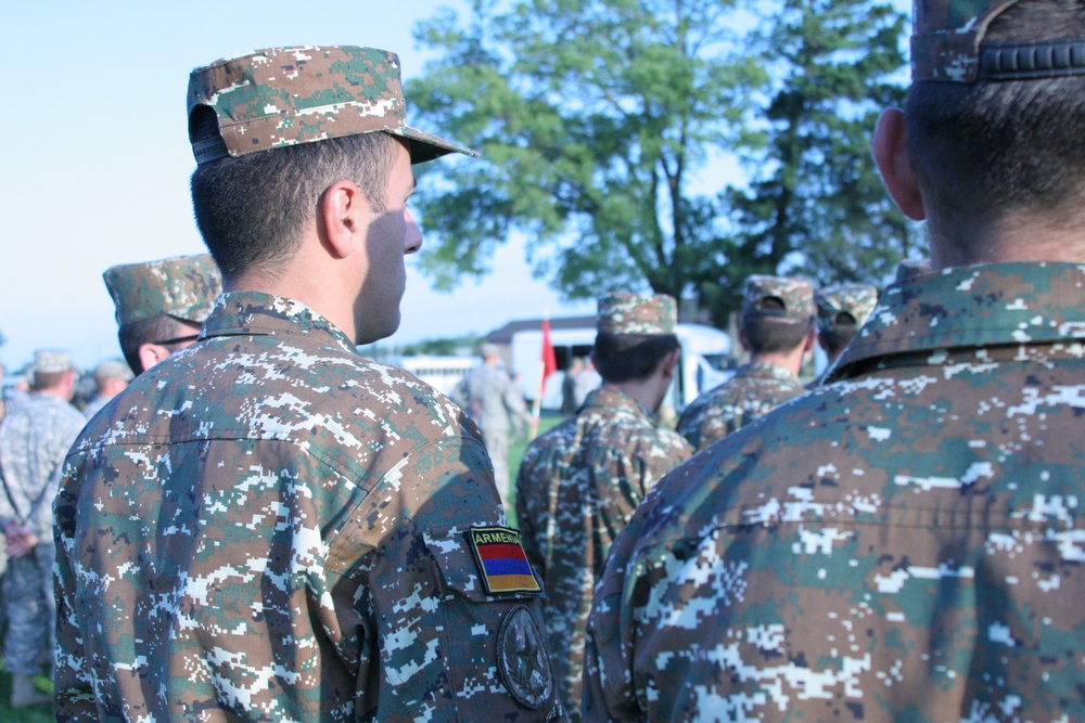 Armenian Soldiers visit the 891st Engineer Battalion, Kansas Army National Guard