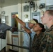 2nd MLG Marines recieve tour of the SS Wright's bridge.
