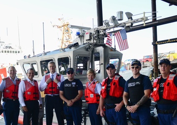 Massachusetts Gov. Charlie Baker visits Coast Guard Sector Boston