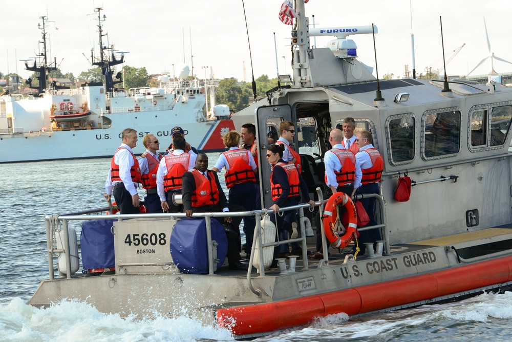 Massachusetts Gov. Charlie Baker visits Coast Guard Sector Boston