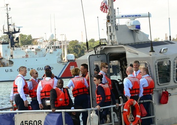 Massachusetts Gov. Charlie Baker visits Coast Guard Sector Boston