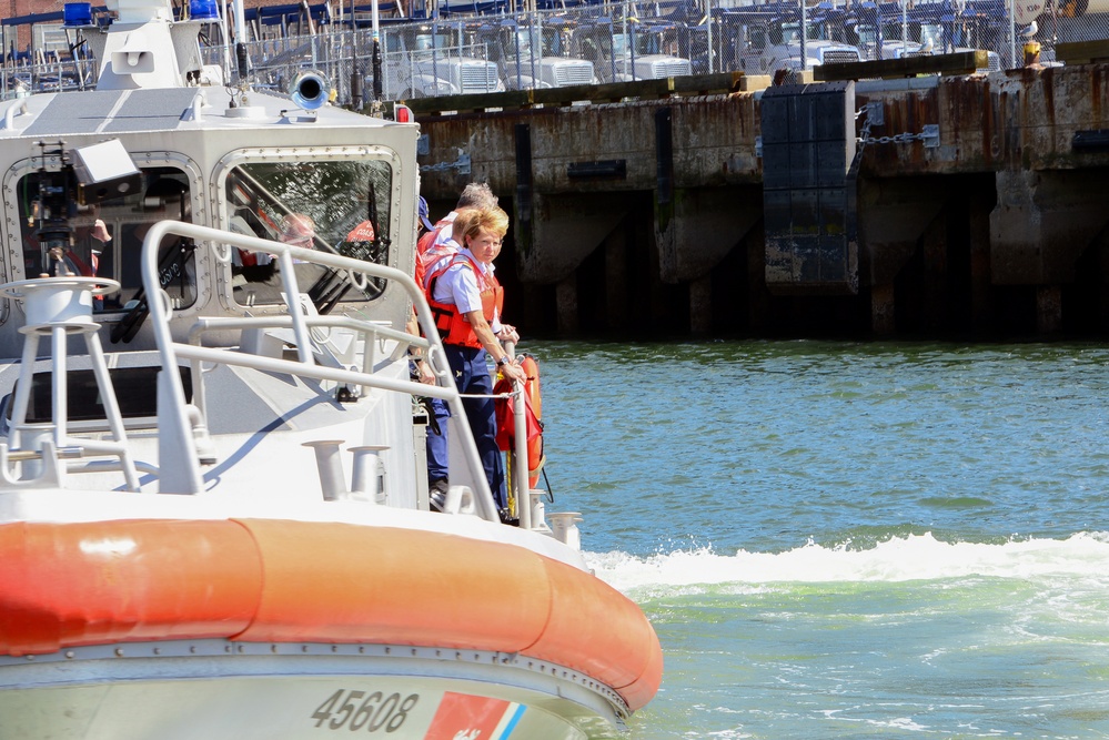 Massachusetts Gov. Charlie Baker visits Coast Guard Sector Boston