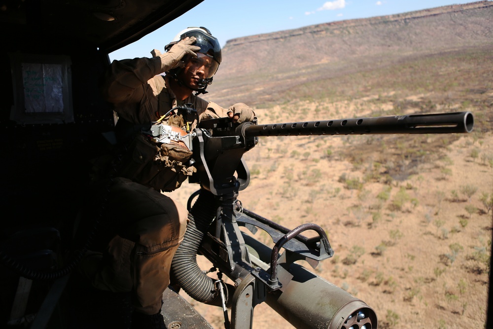 Hueys provide air support during Exercise Koolendong 16