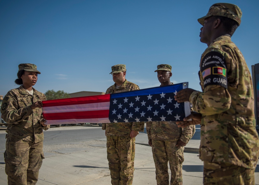 455th AEW holds retreat ceremony