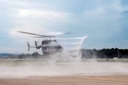 Pilot Receives Water Salute after Last Flight
