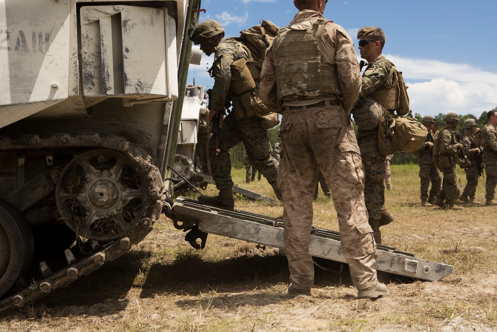 Marines conduct mechanized raid drills