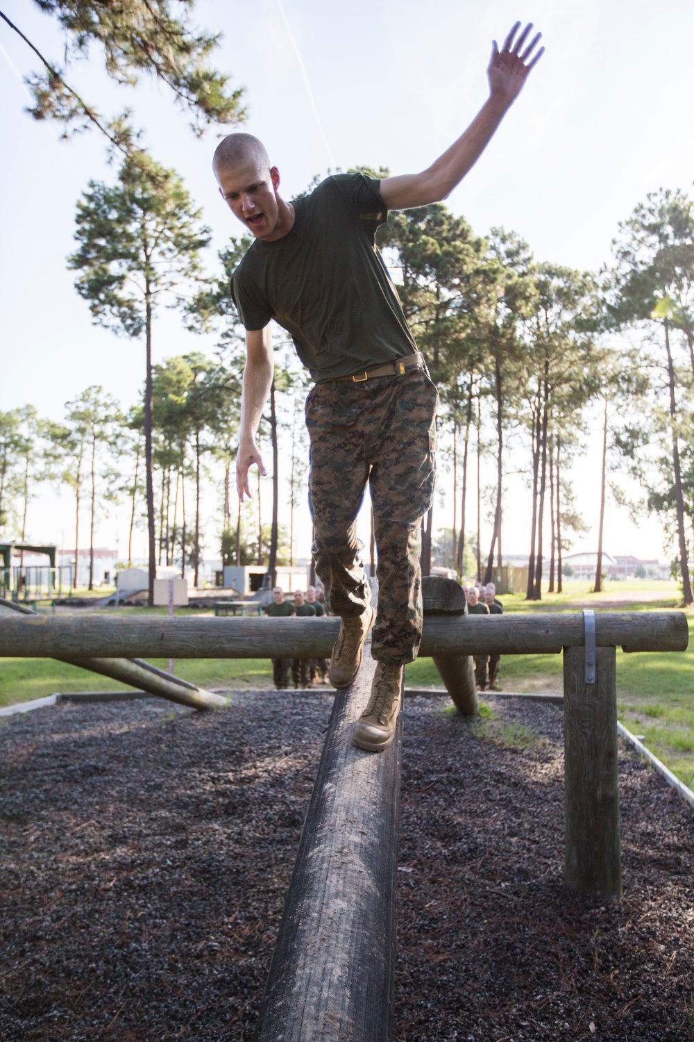 Marine recruits push past obstacles on Parris Island confidence course