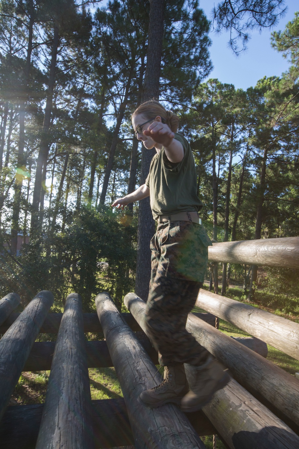 Marine recruits push past obstacles on Parris Island confidence course