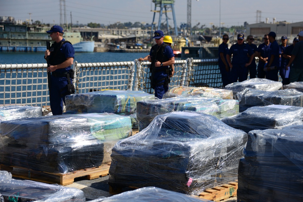 U.S. Coast Guard Offloads 11 tons of cocaine in San Diego