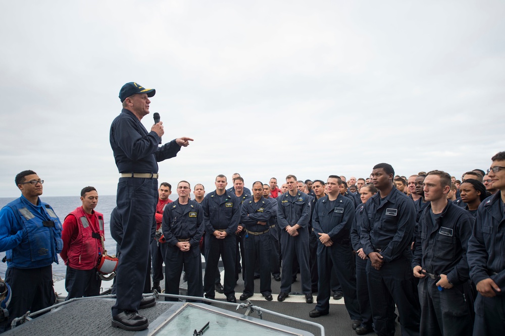 Rear Adm. Richard A. Brown Visits USS Lake Erie (CG 70)