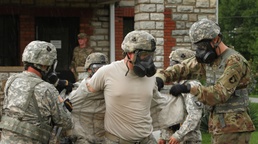 US Army support soldiers conduct CBRN exercise