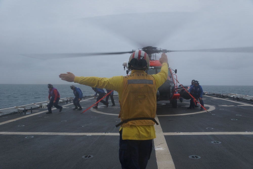 USCGC Stratton conducts training exercises as part of Arctic Shield 2016