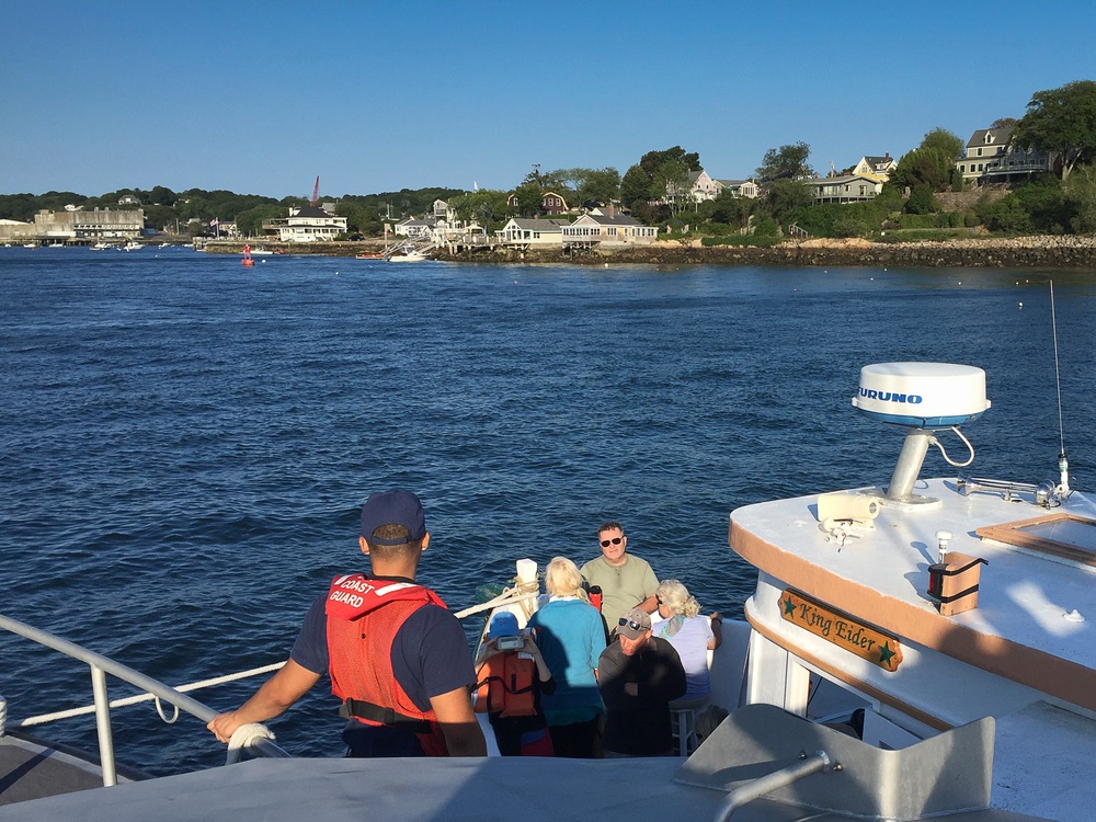 Coast Guard responds to harbor cruise boat with 34 people aboard taking on water near Gloucester, Mass.