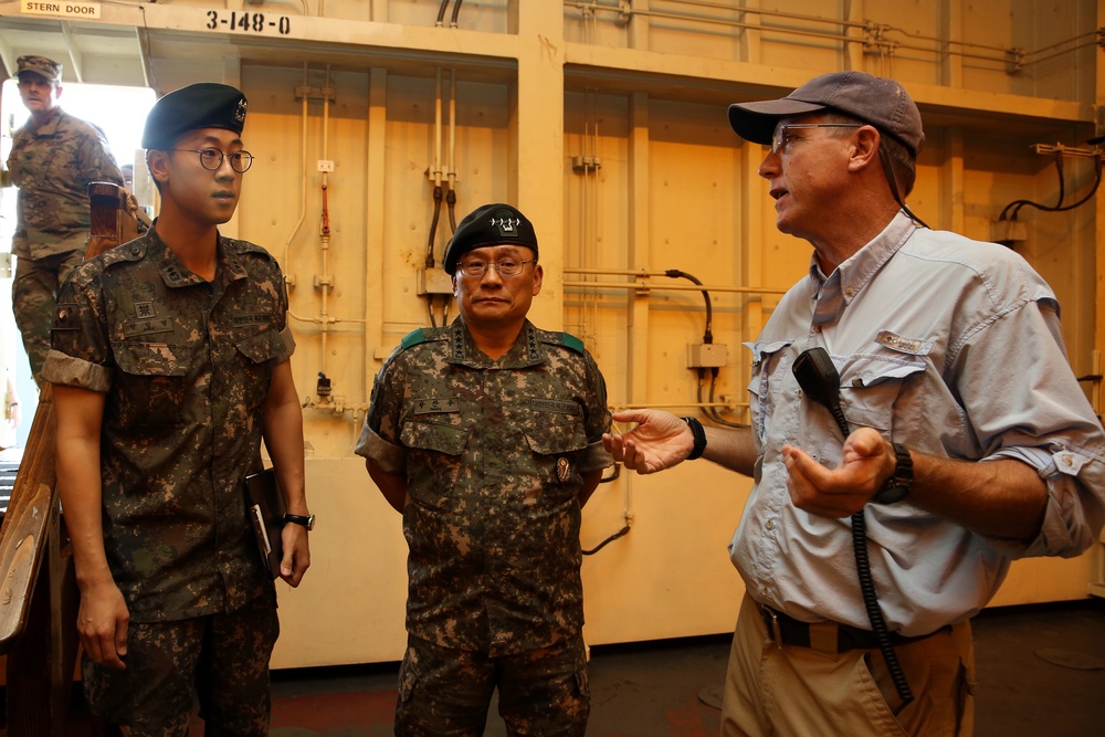 ROK General Tours USNS Soderman