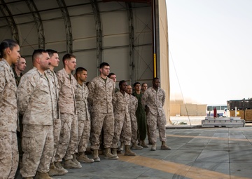 USAFCENT, CFAC Commander visits SPMAGTF-CR-CC Marines