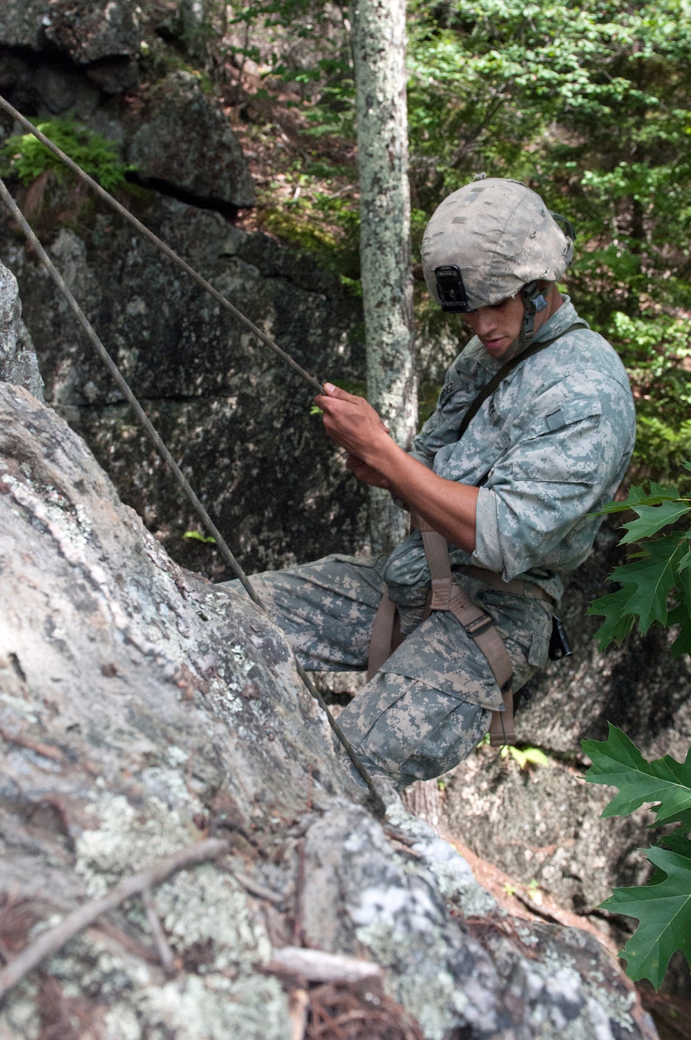 Soldier Conducts Mountain Warfare Training