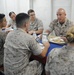 Command Sgt. Maj., 2nd Marine Expeditionary Brigade, Sgt. Maj. Howard Kreamer, speaks with Marines aboard the amphibious assault ship USS Bataan (LHD 5).