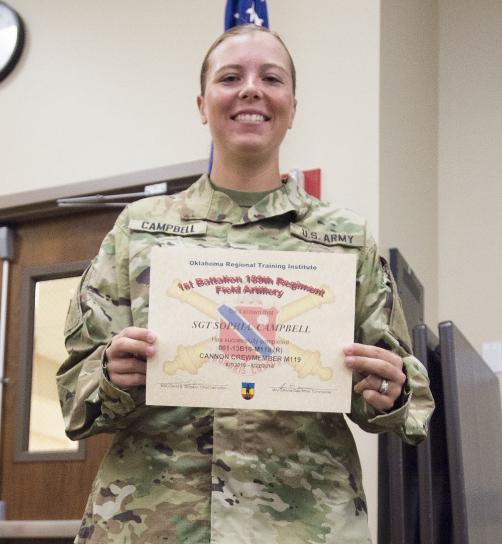 Oklahoma Army National Guard graduates first female cannon crewmembers