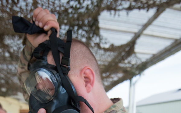 650th MI Gp Trains in TSC Benelux Range, CBRN Room