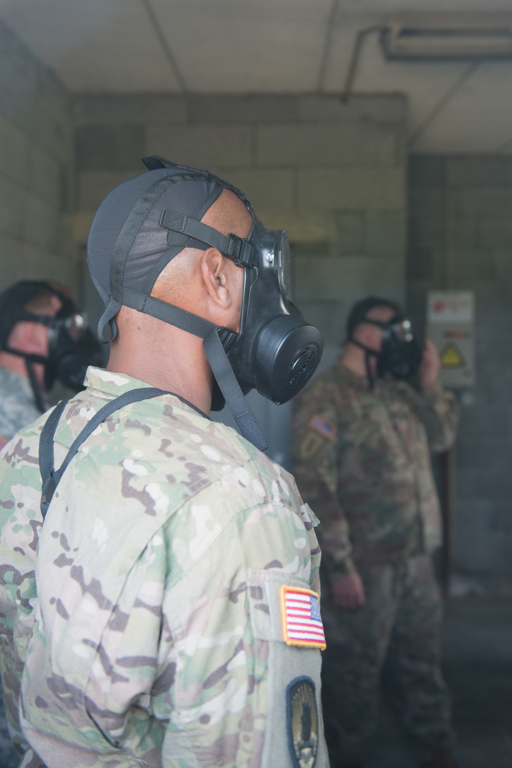 650th MI Gp Trains in TSC Benelux Range, CBRN Room